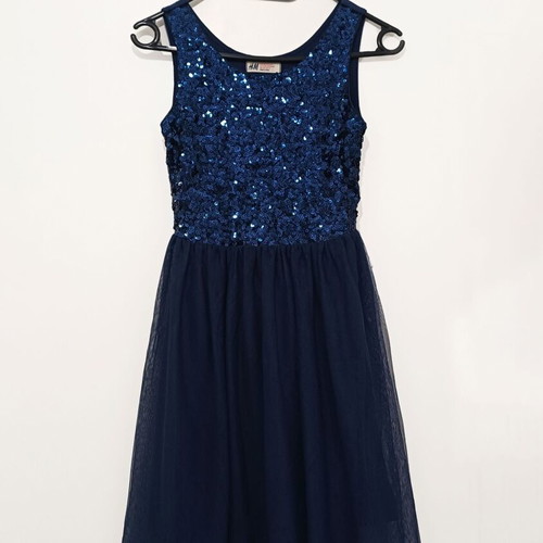 H&M Blue Dress with Sequins and Tulle 12-13 Years Like New