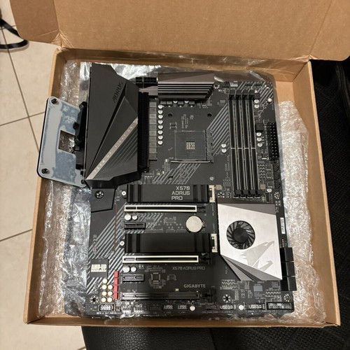 X570 Aorus Pro AM4 motherboard with backplate and IO shield
