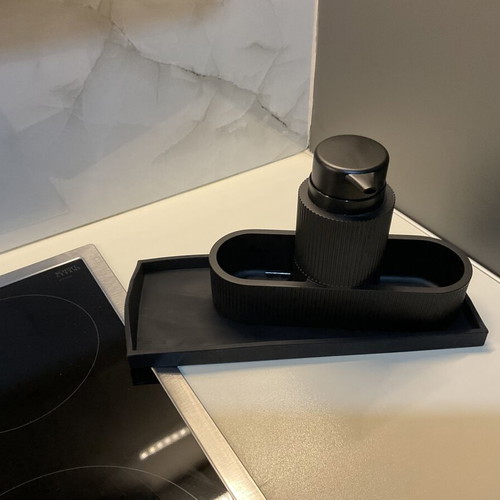 Kitchen accessories set black matte color unused, includes electric coffee pot and non-stick pots