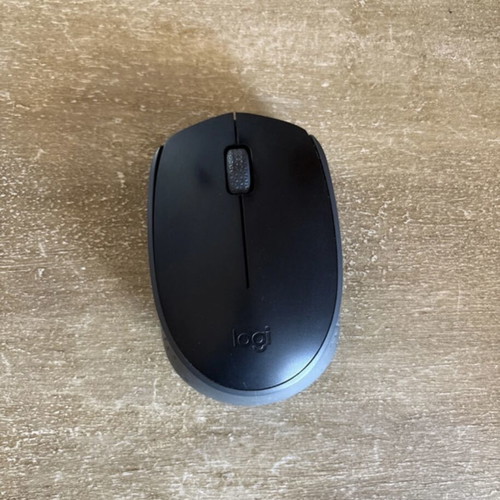 Logitech M171 wireless mouse used with USB receiver grey black