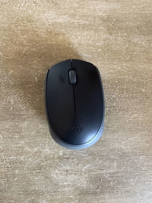 Logitech M171 wireless mouse used with USB receiver grey black