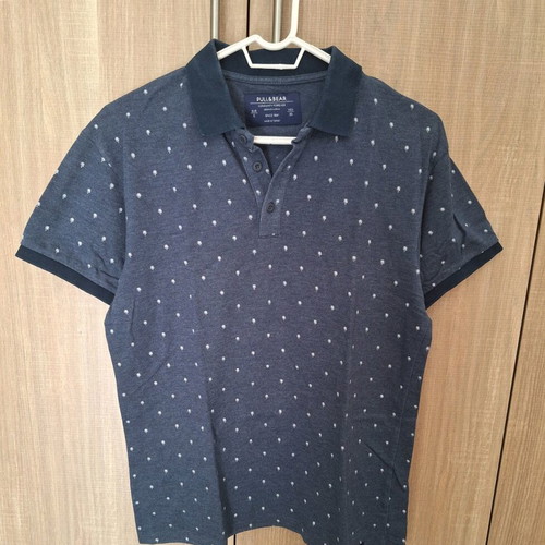 Zara Polo Navy T-shirt used, size Small, blue