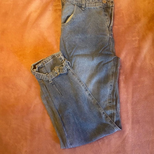 Denim jeans new with adjustable elastic, sizes S and M