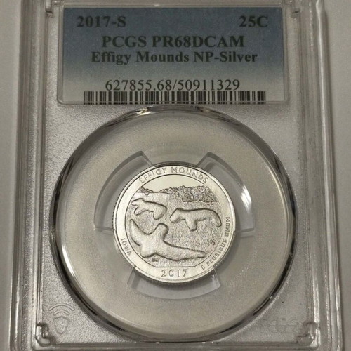 2017 USA Silver Proof Quarter Dollar PCGS PR 68 Effigy Mounds