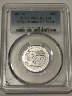 2017 USA Silver Proof Quarter Dollar PCGS PR 68 Effigy Mounds