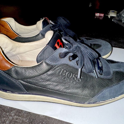 Boss shoes used dark blue suede size 44
