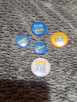 Pins set of 5 like new, two sizes, multicolor