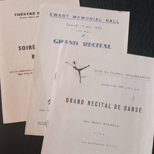 Grand recital de danse Frida Nichols 1954, used, 3 programs