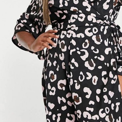 Liquorish Curve Wrap Dress new, black, size 4XL