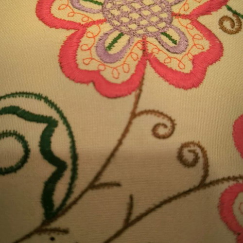 Handmade embroidered needlework with dimensions 38x35 cm