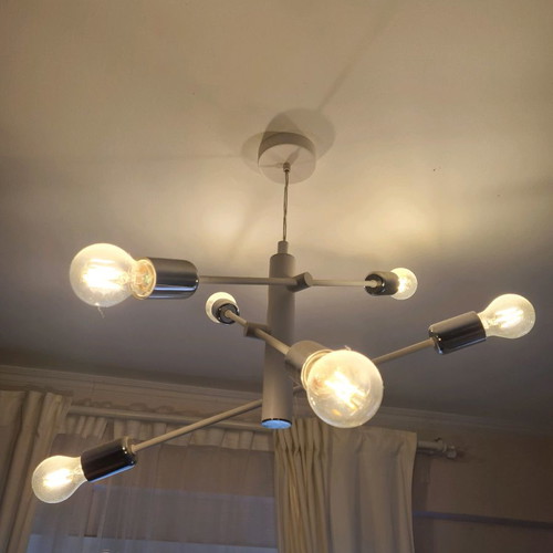 Eglo Gradoli ceiling lights used, modern metal white-silver, set of two