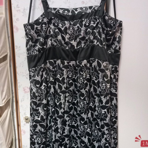 So Fabulous sleeveless dress in black and white tones like new