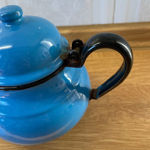 Vintage enamel teapot from Poland used