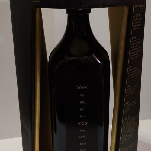 Collectible Johnnie Walker Black Label and Vintage Wine Bottles used