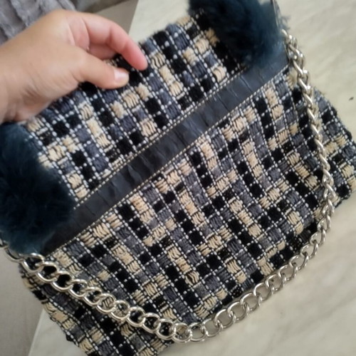 Doca shoulder bag like new, beige and blue