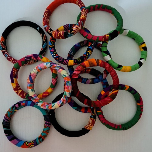 Handmade African bracelets new, colorful fabric
