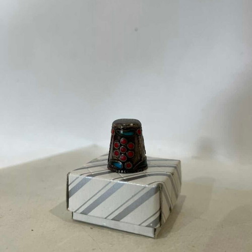 Vintage silver cloisonné thimble 935 5gr used, 1960