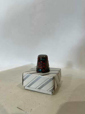 Vintage ασημένια δαχτυλήθρα cloisonné 935 5gr μεταχειρισμένη, 1960