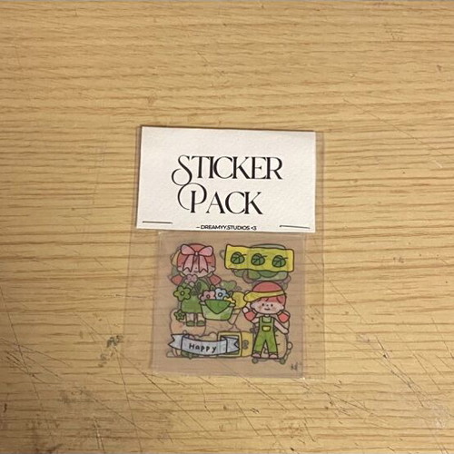Green sticker pack new, 5 pieces