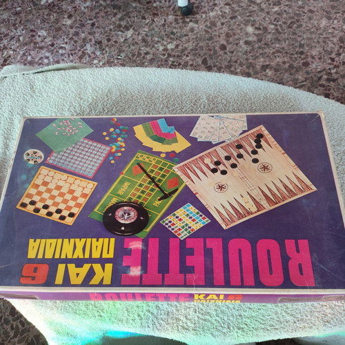Vintage Roulette and 6 Games set, Greek made, used