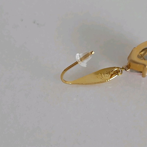 Earrings with iridescent crystal new, gold-plated steel 316