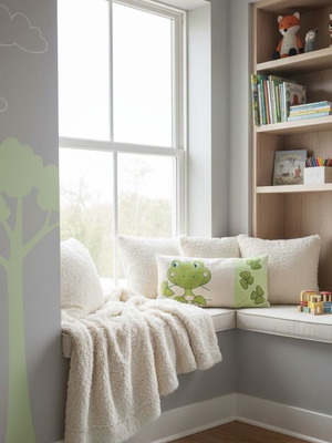 Frog pillow used, rectangular design