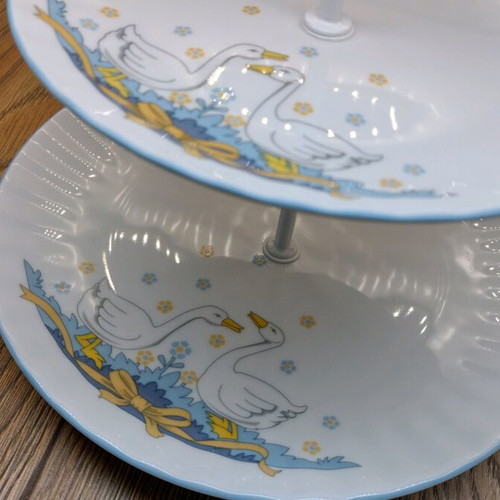Wunsiedel Bavaria two-tier serving tray for sweets used