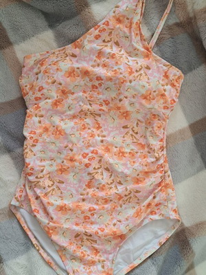 Kona Sol One-Shoulder Swimsuit Floral Print Size M like new