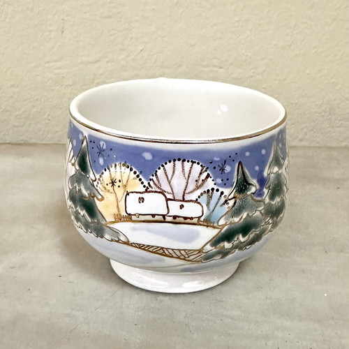 Handmade Russian Porcelain Mug from St. Elizabeth Monastery Winter Landscape