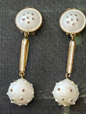 Αντίκα Γαλλικό Σετ Κοσμημάτων μεταχειρισμένο με σκουλαρίκια κλιπ και βραχιόλι σμάλτο