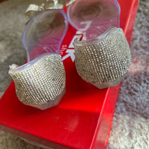 Nak jelly shoes used, size 36, silver