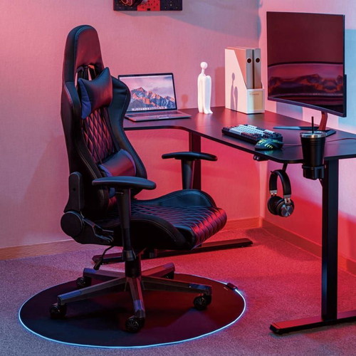 Round RGB Chair Mat new, black, 1000mm diameter