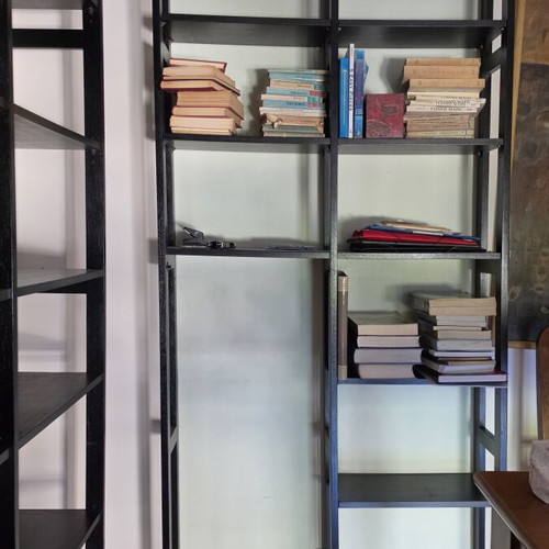Wooden bookcase used, 100 cm length, 25 cm depth, 250 cm height