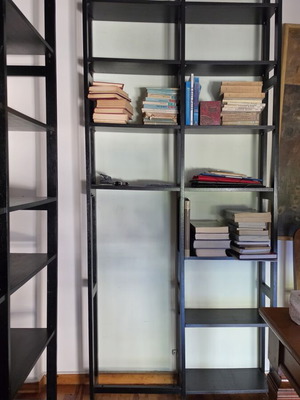 Wooden bookcase used, 100 cm length, 25 cm depth, 250 cm height
