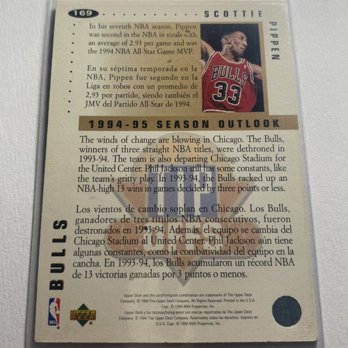 1994-95 Upper Deck Collector’s Choice Tip Offs Scottie Pippen card new