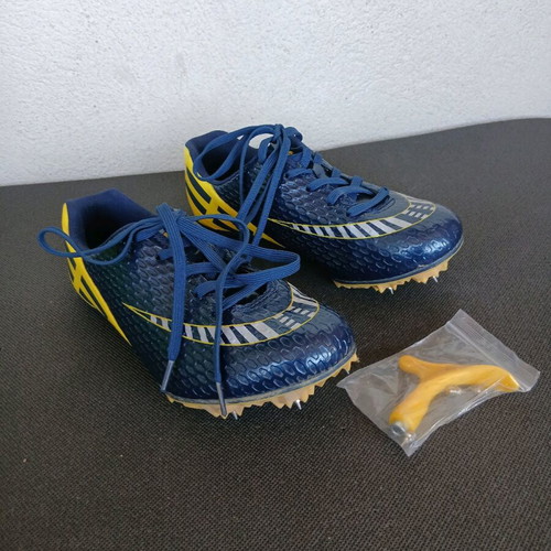 Athletic track shoes size 39 like new, blue and yellow