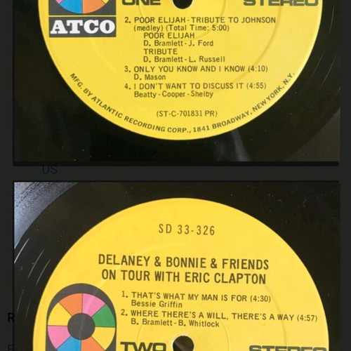 Delaney & Bonnie & Friends On Tour vinyl LP album used, rock