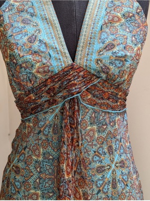 Laundry by Shelli Segal silk dress size XS green like new