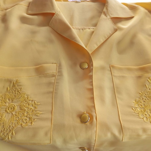 Set of blue pants and yellow shirt new, size XL