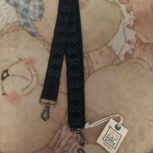 Bag strap new, adjustable, black and gray