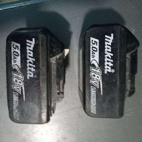 Makita BL1850B 18V 5.0Ah lithium-ion batteries used, pack of 2