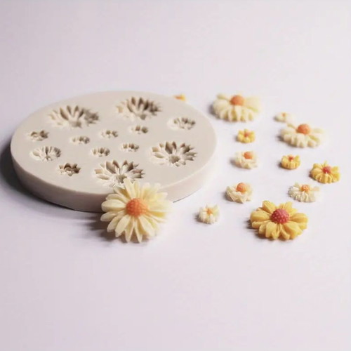 Chocolate mold with daisies 3D silicone new