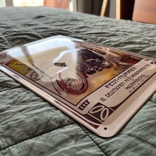 Vintage metal 3D plaque ADAC Nostalgic Art Deutscher Motorradfahrer motorcycle new