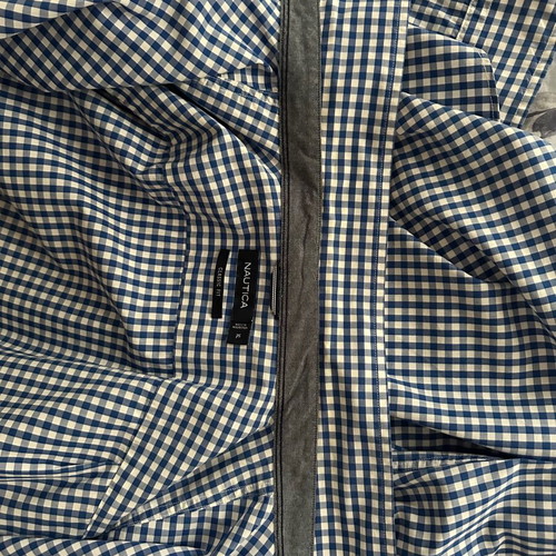 Nautica Classic Fit XL men's checked shirt blue and white like new