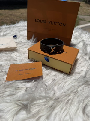 LV Monogram Eclipse βραχιόλι σαν καινούργιο, μαύρο δερμάτινο εσωτερικό
