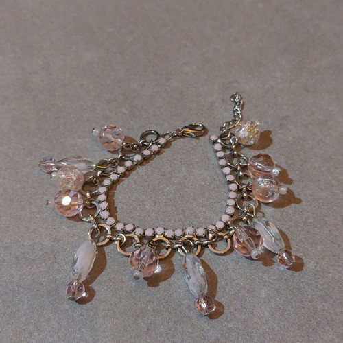 Bracelet with pink crystals Silver 925 like new