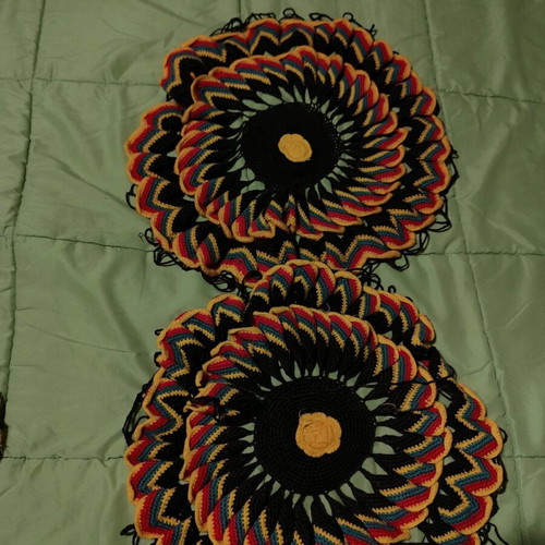 Handmade knitted pillowcases like new, set of 2 pieces