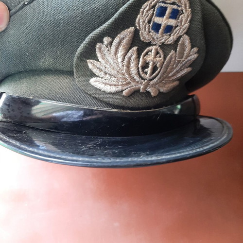 Greek Gendarmerie officer caps used, 1970s collectible set of 2