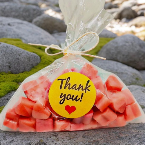 Handmade soy wax melts 50 small hearts rose scent