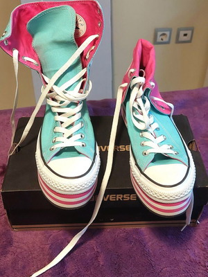 Converse All Star μεταχειρισμένα, μέγεθος 40, μπλε και ροζ